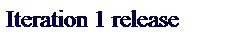 Text Box: Iteration 1 release
