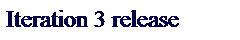 Text Box: Iteration 3 release
