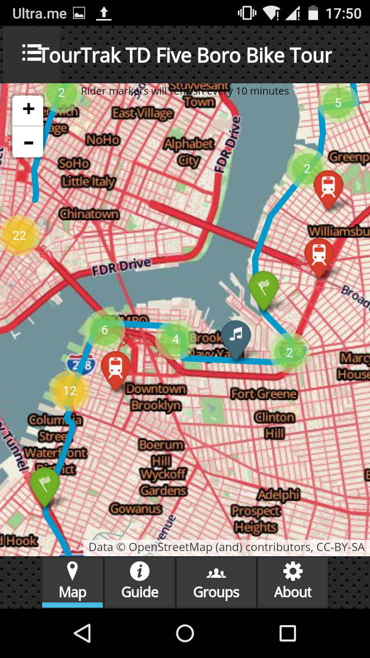 td bank bike tour map